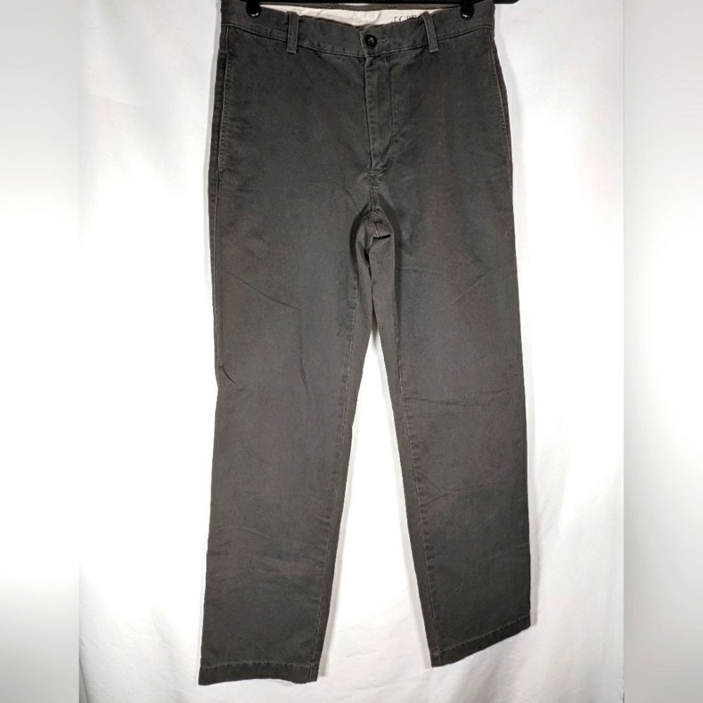 J. Crew Men's Dark Catskill Green Broken In Slim Pants 100% Cotton Size 30x32